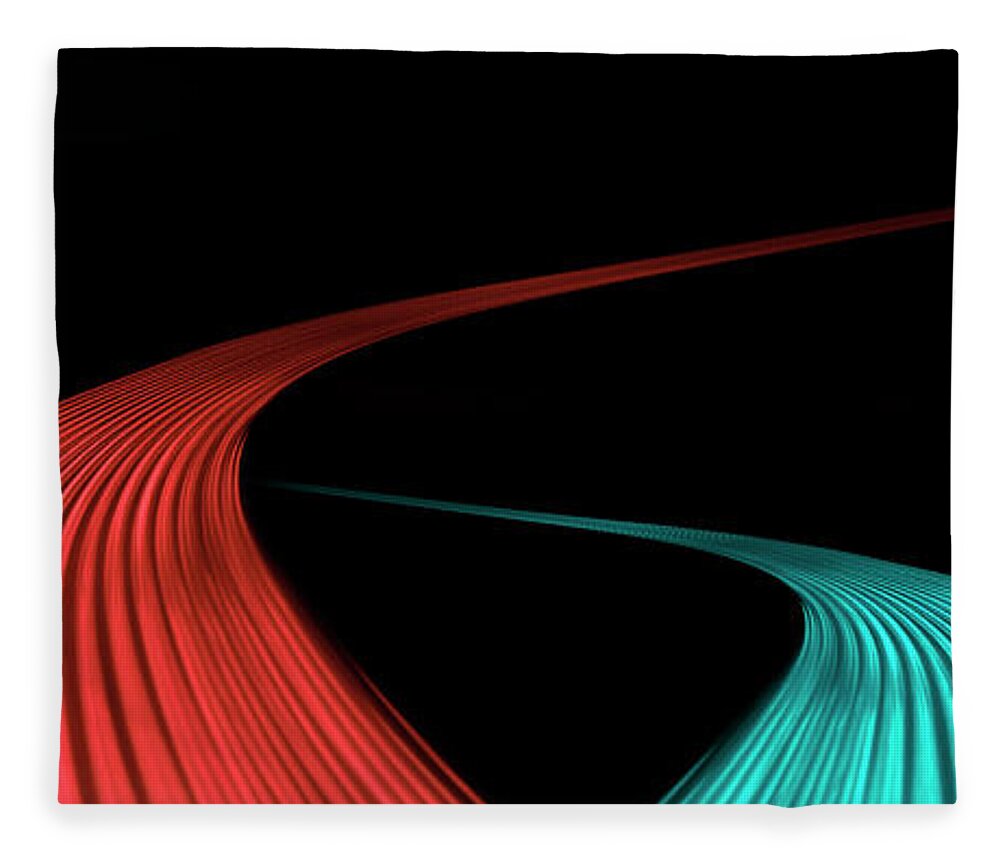 Panoramic Fleece Blanket featuring the photograph Abstract Light And Heat Trails #16 by John Rensten