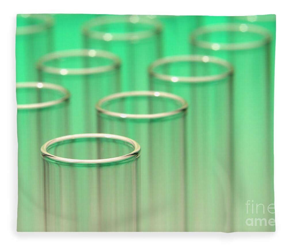 Test Fleece Blanket featuring the photograph Laboratory Test Tubes in Science Research Lab by Science Research Lab By Olivier Le Queinec