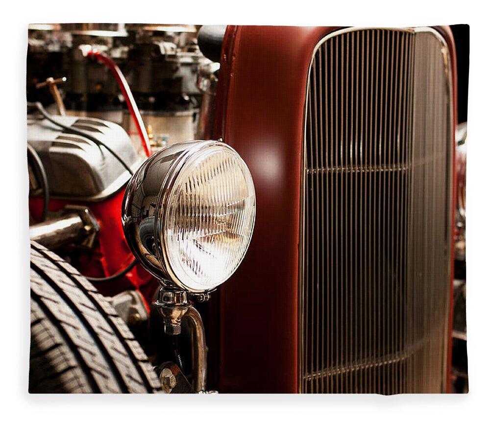 Hotrod Fleece Blanket featuring the photograph 1932 Ford Hotrod by Todd Aaron