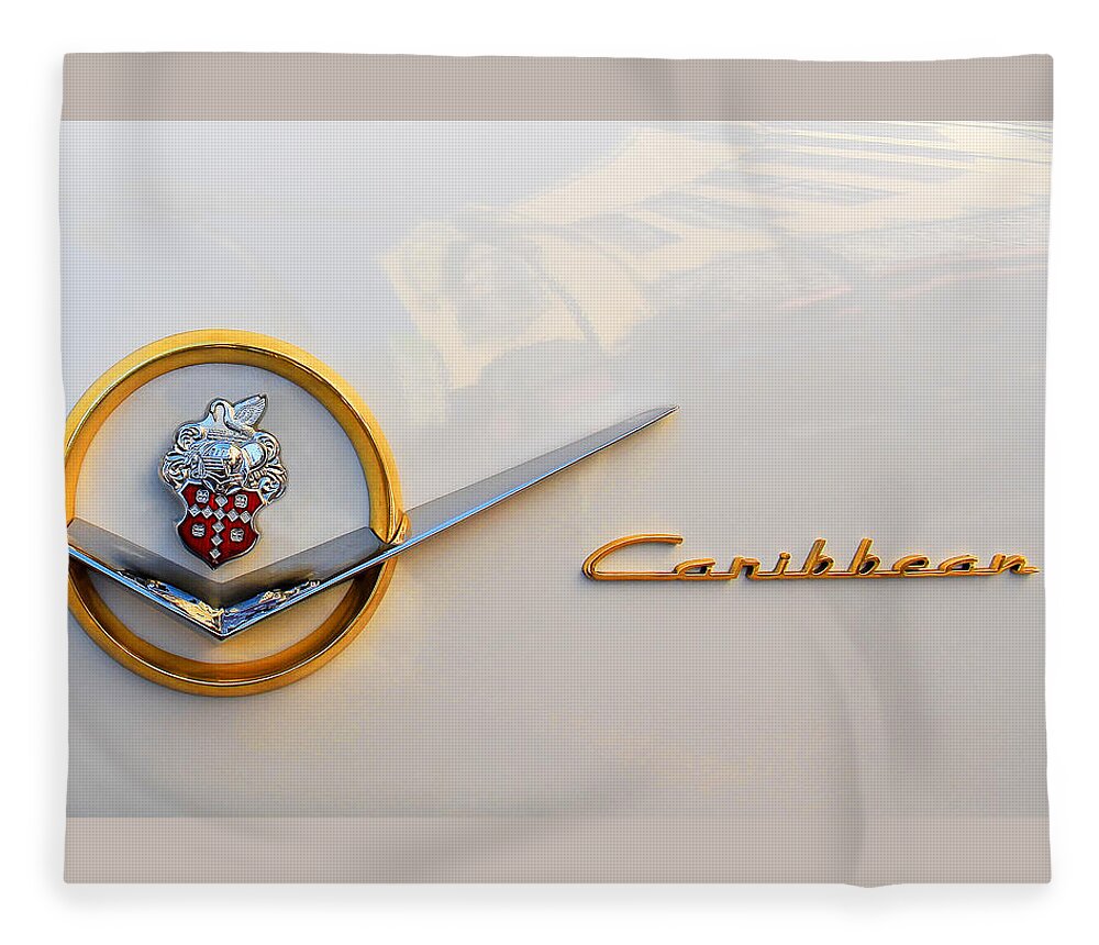 Car Fleece Blanket featuring the photograph 1953 Packard Caribbean Emblem by Ben and Raisa Gertsberg
