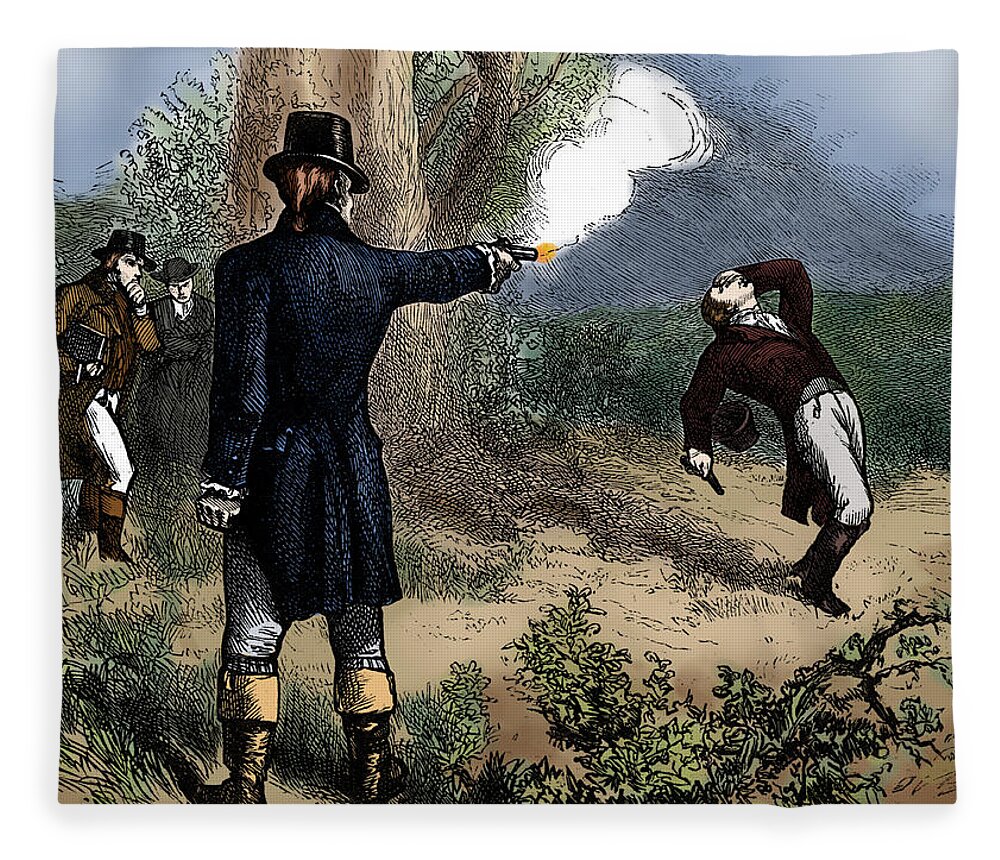 Government Fleece Blanket featuring the photograph Burr-hamilton Duel, 1804 #2 by Science Source