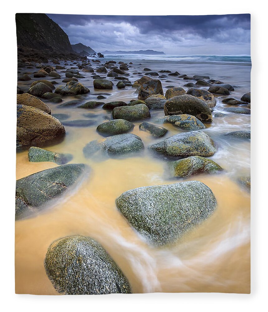 Campelo Fleece Blanket featuring the photograph Campelo Beach Galicia Spain #2 by Pablo Avanzini