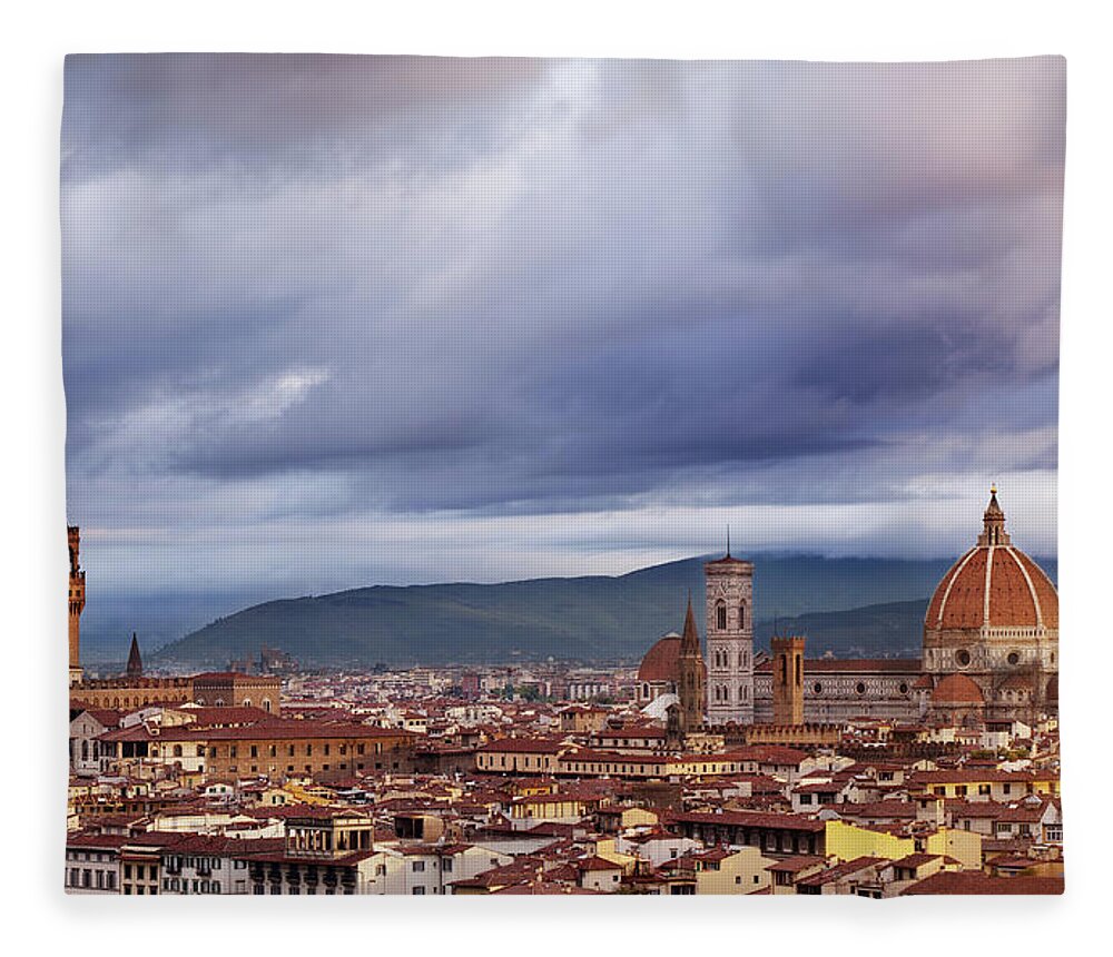 Scenics Fleece Blanket featuring the photograph Florence, Santa Maria Del Fiore by Deimagine