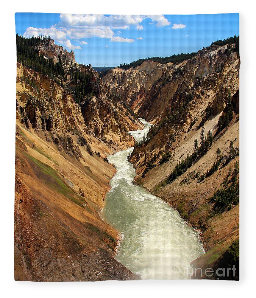 Grand Canyon Of Yellowstone Fleece Blanket featuring the photograph Grand Canyon of Yellowstone by Jemmy Archer