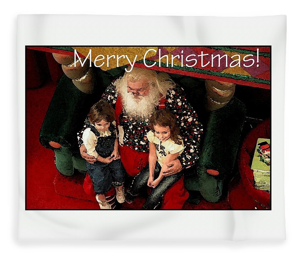 Celebrate Fleece Blanket featuring the photograph Merry Christmas With Santa by Jerry Sodorff