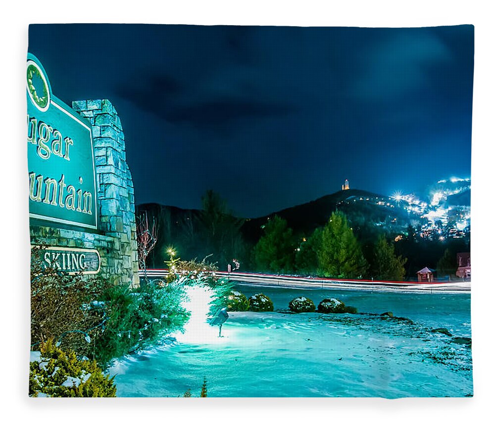 Sugar Fleece Blanket featuring the photograph North Carolina Sugar Mountain Ski Resort Winter 2014 #2 by Alex Grichenko