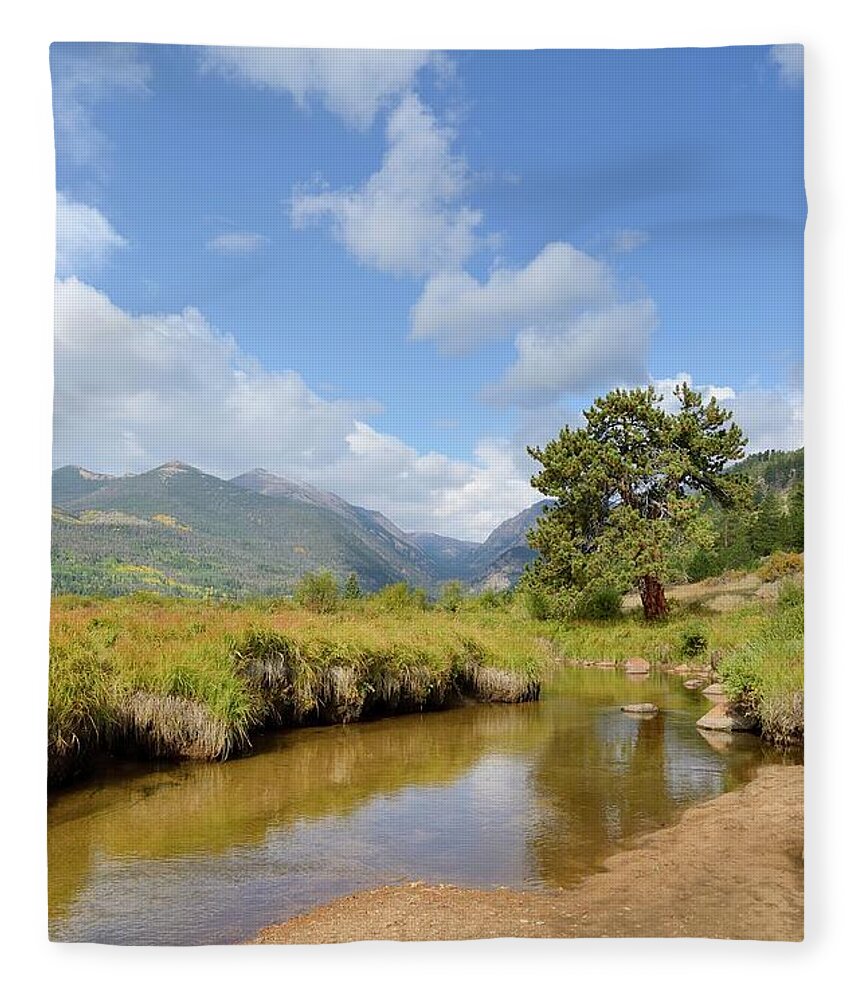 Water's Edge Fleece Blanket featuring the photograph Rocky Mountain National Park #2 by Rivernorthphotography