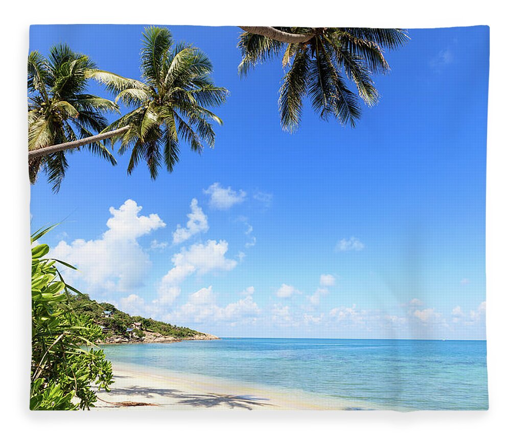 Tropical Beach Fleece Blanket by Fredfroese - Fine Art America