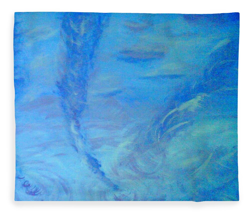Blue Fleece Blanket featuring the painting Waterspouts by Suzanne Berthier