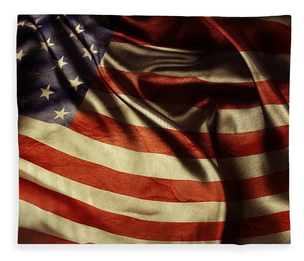 Flag Fleece Blanket featuring the photograph American flag 51 by Les Cunliffe