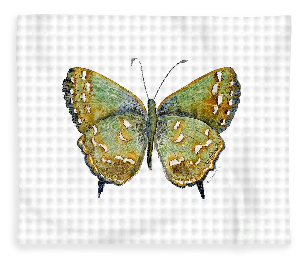 Hesseli Butterfly Fleece Blanket featuring the painting 38 Hesseli Butterfly by Amy Kirkpatrick