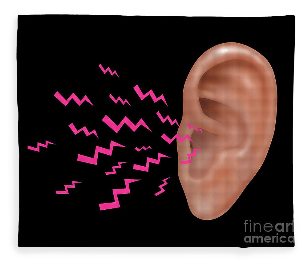 Illustration Fleece Blanket featuring the photograph Sound Entering Human Outer Ear #6 by Gwen Shockey
