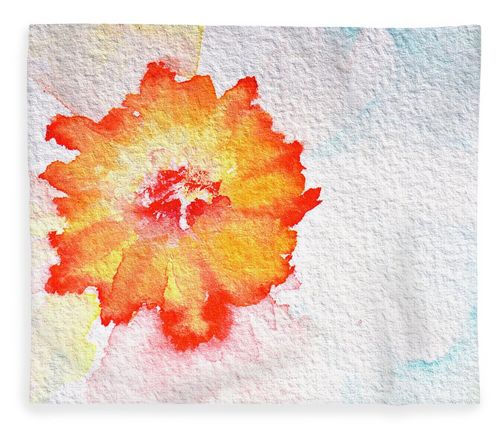 Art Fleece Blanket featuring the photograph Abstract Watercolour Flowers #5 by Kathy Collins