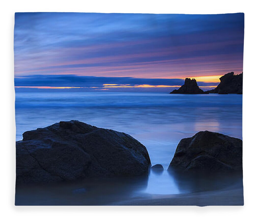 Campelo Fleece Blanket featuring the photograph Campelo Beach Galicia Spain by Pablo Avanzini
