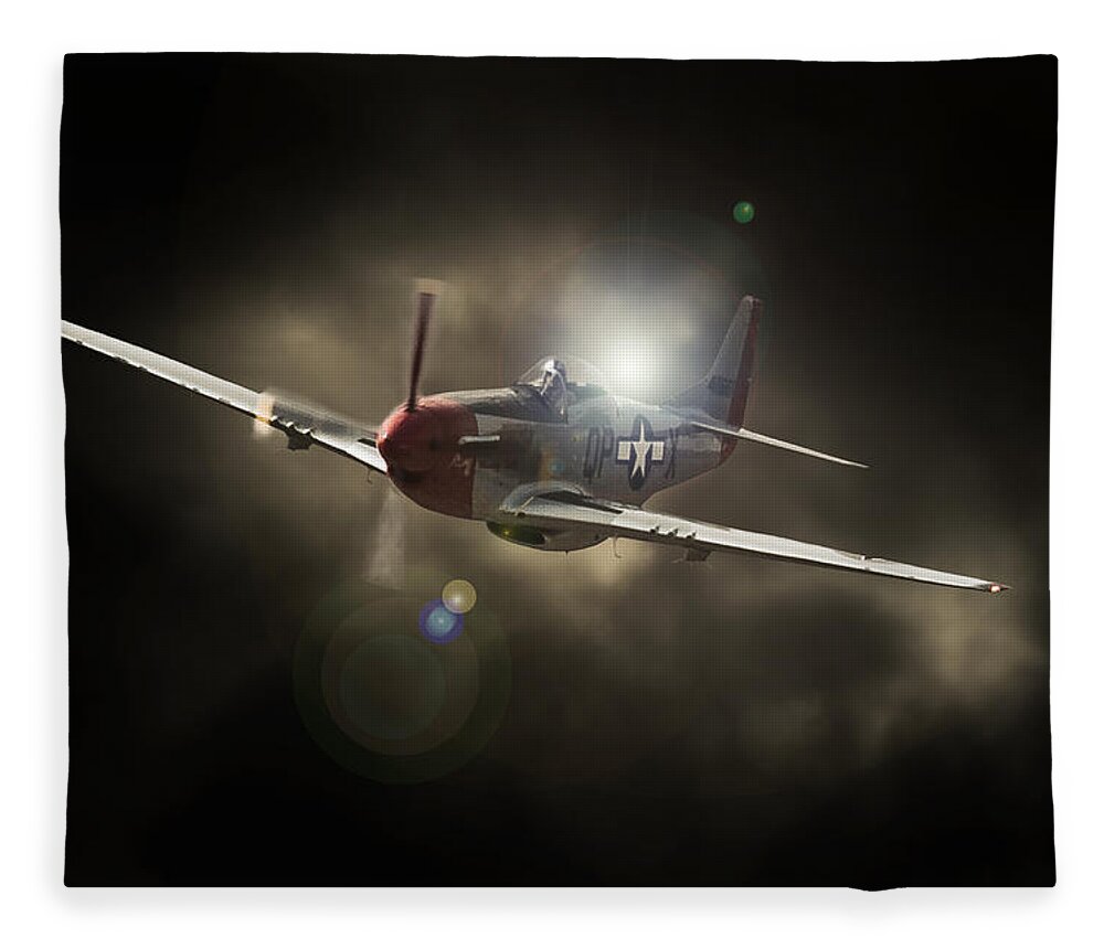 Lockheed P51 Mustang Fleece Blanket featuring the photograph 51 by Paul Job