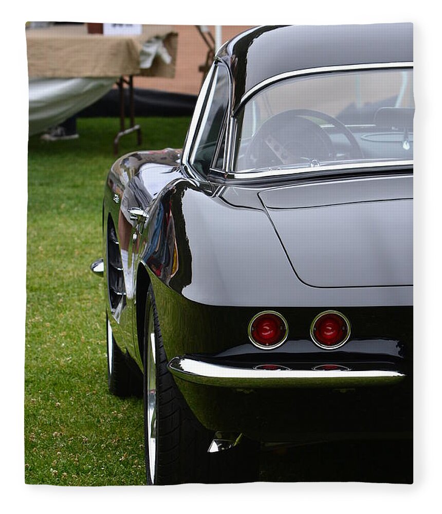 Black Fleece Blanket featuring the photograph Corvette  #3 by Dean Ferreira