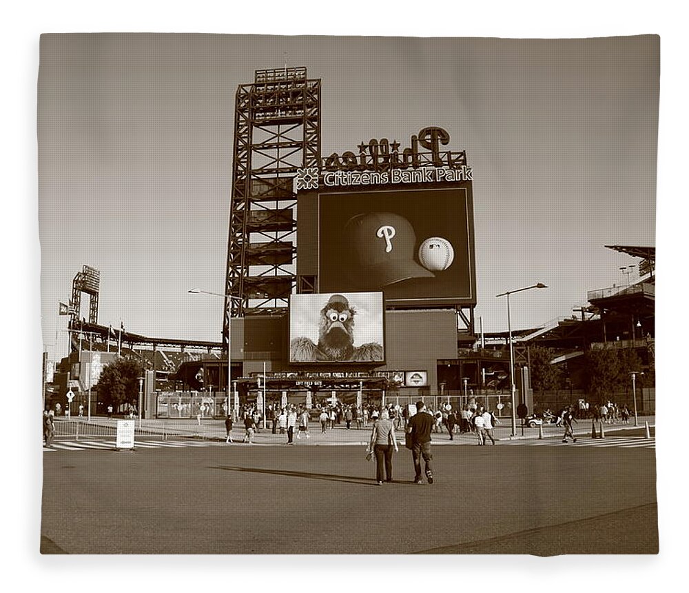 America Fleece Blanket featuring the photograph Citizens Bank Park - Philadelphia Phillies #6 by Frank Romeo