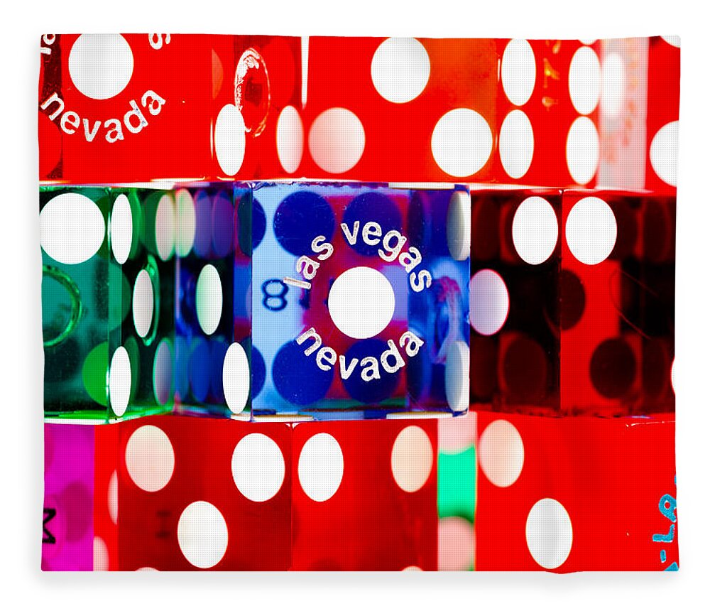Las Vegas Fleece Blanket featuring the photograph Colorful Dice #6 by Raul Rodriguez