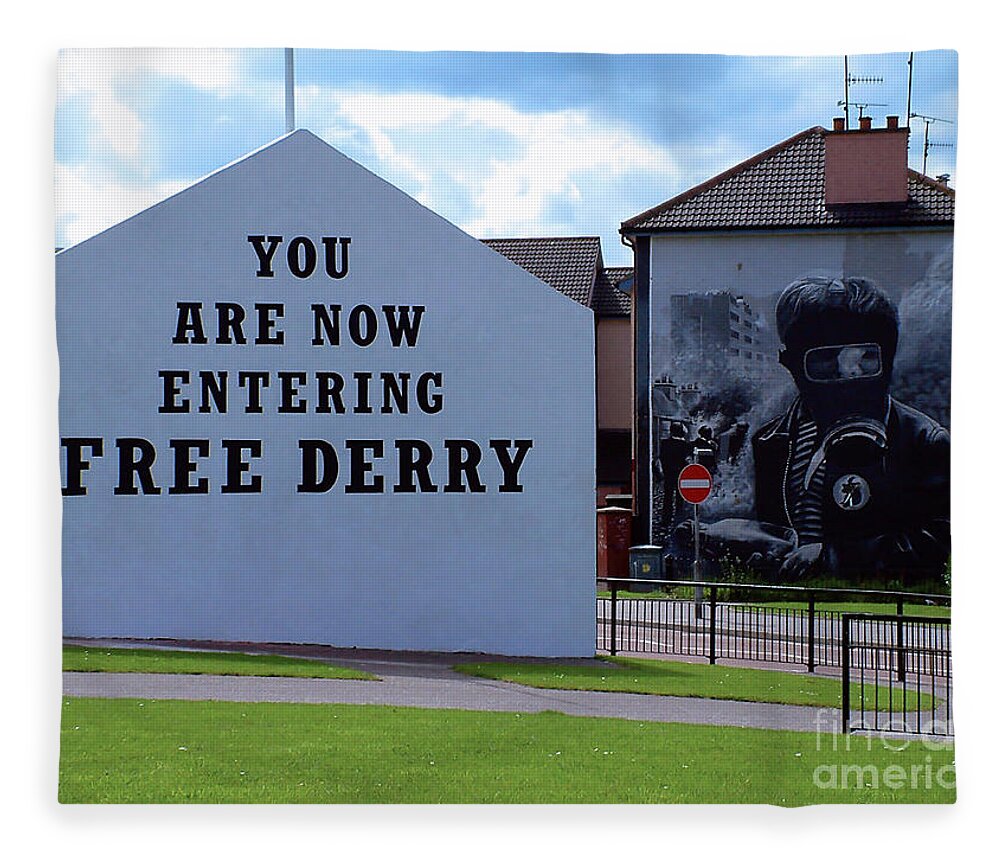 Free Derry Corner Fleece Blanket featuring the photograph Free Derry Corner 3 by Nina Ficur Feenan