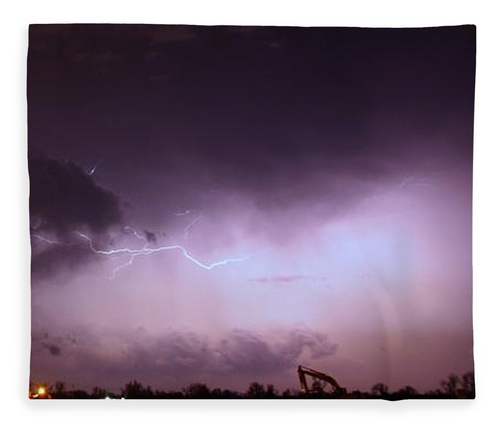 Stormscape Fleece Blanket featuring the photograph Our 1st Severe Thunderstorms in South Central Nebraska #21 by NebraskaSC