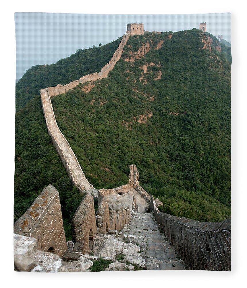 Chinese Culture Fleece Blanket featuring the photograph The Great Wall Of China #6 by Keith Levit / Design Pics