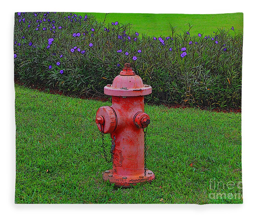 Fire Hydrant Fleece Blanket featuring the photograph 62- Puppy Garden by Joseph Keane