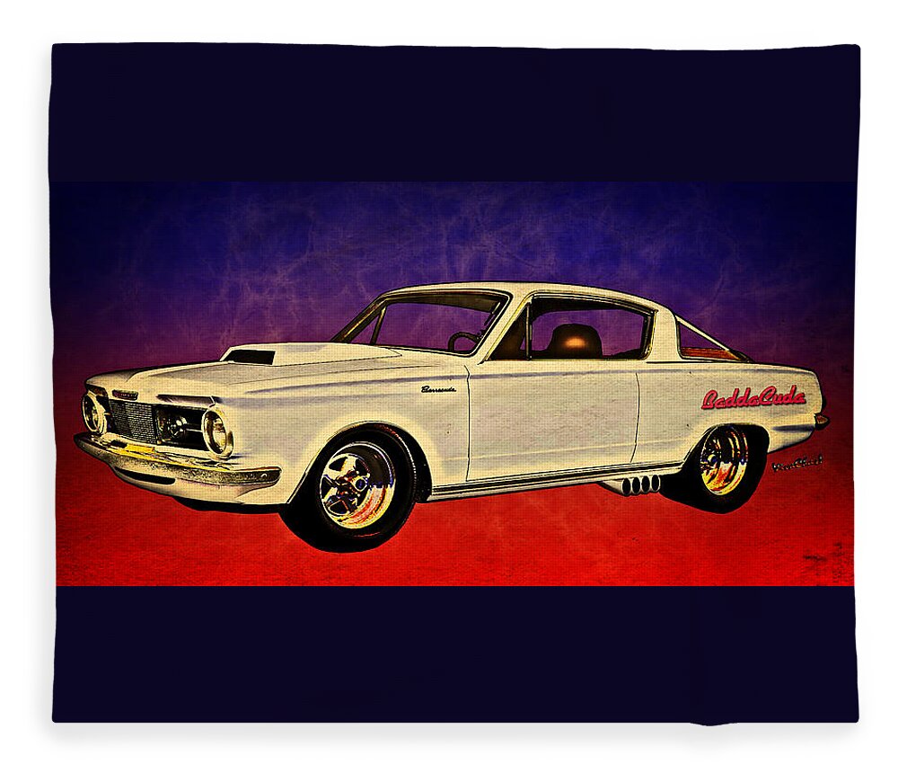 1964 Fleece Blanket featuring the photograph 64 Barracuda the BaddaCuda Street Racer by Chas Sinklier
