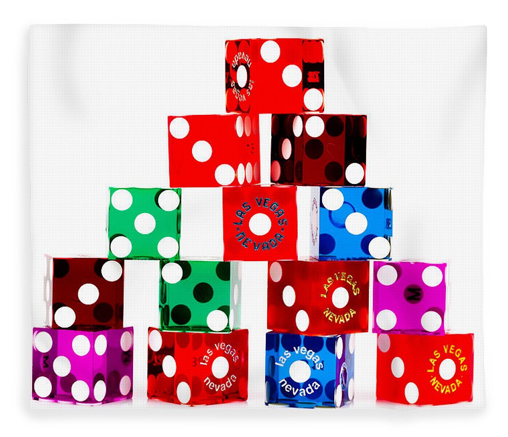 Las Vegas Fleece Blanket featuring the photograph Colorful Dice #8 by Raul Rodriguez