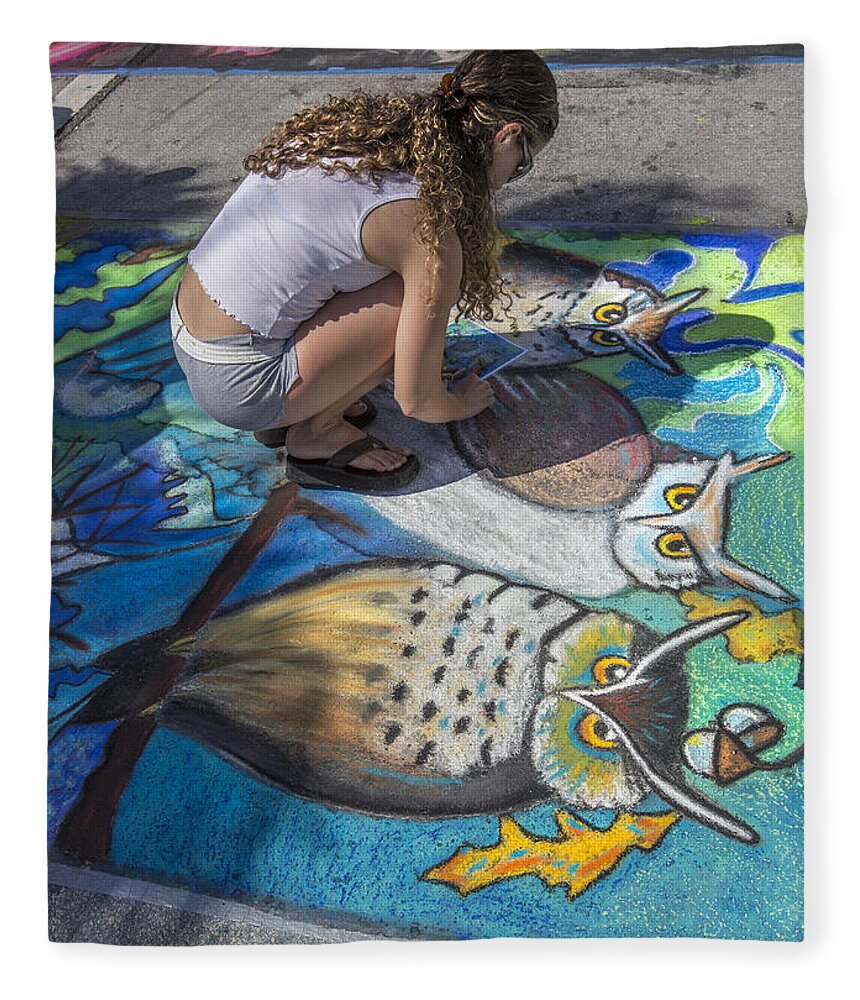 Florida Fleece Blanket featuring the photograph Lake Worth Street Painting Festival #8 by Debra and Dave Vanderlaan