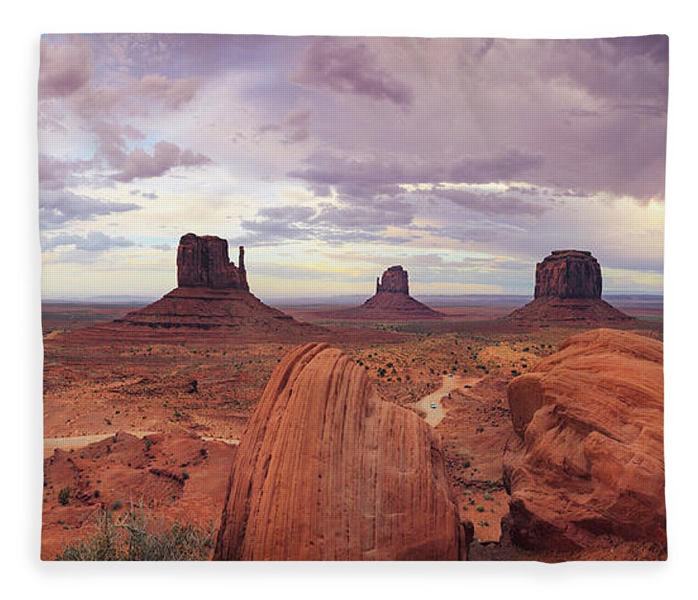 Tranquility Fleece Blanket featuring the photograph Monument Valley #8 by Michele Falzone