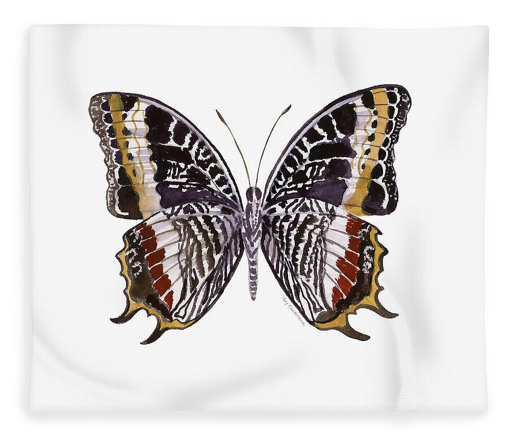 Castor Butterfly Fleece Blanket featuring the painting 88 Castor Butterfly by Amy Kirkpatrick