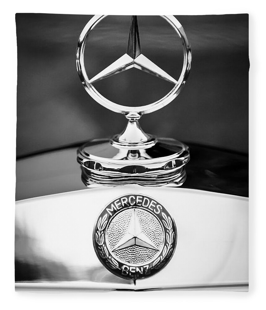 Mercedes-benz Hood Ornament Fleece Blanket featuring the photograph Mercedes-Benz Hood Ornament #9 by Jill Reger