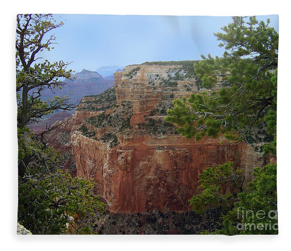 Grand Canyon Fleece Blanket featuring the photograph A Cape Royal Plateau by Charles Robinson