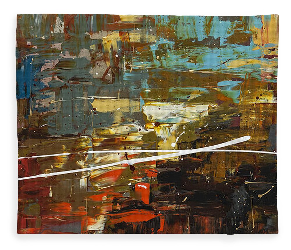 Abstract Art Fleece Blanket featuring the painting A Dream Come True by Carmen Guedez