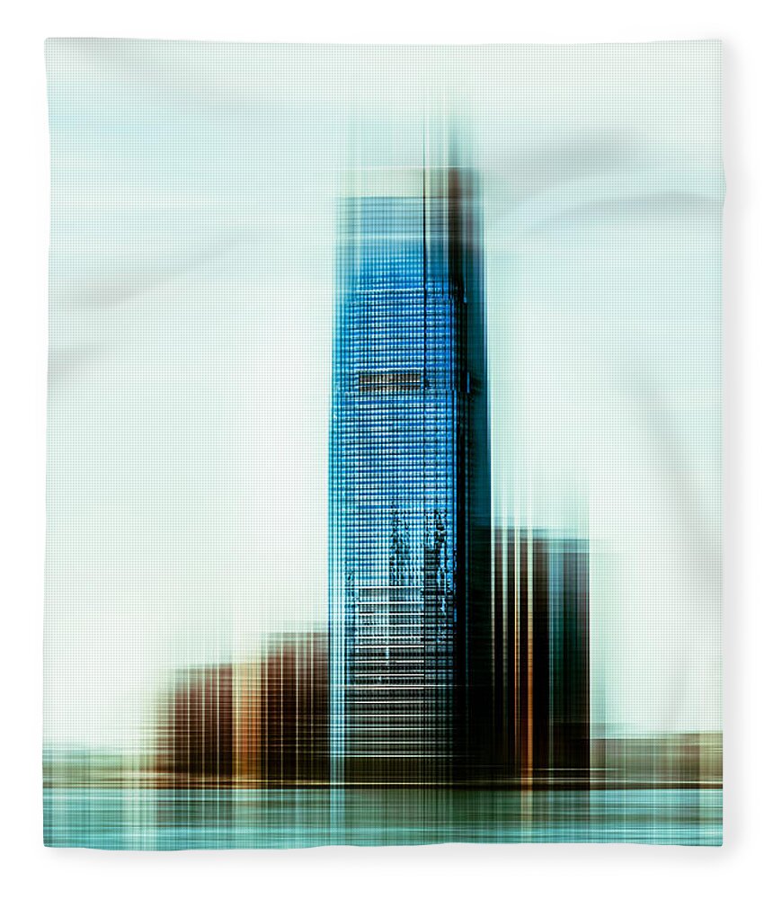 Nyc Fleece Blanket featuring the photograph A look to New Jersey II - steel by Hannes Cmarits