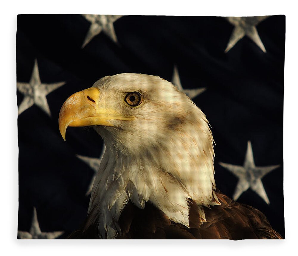 Eagle Fleece Blanket featuring the photograph A Patriot by Raymond Salani III