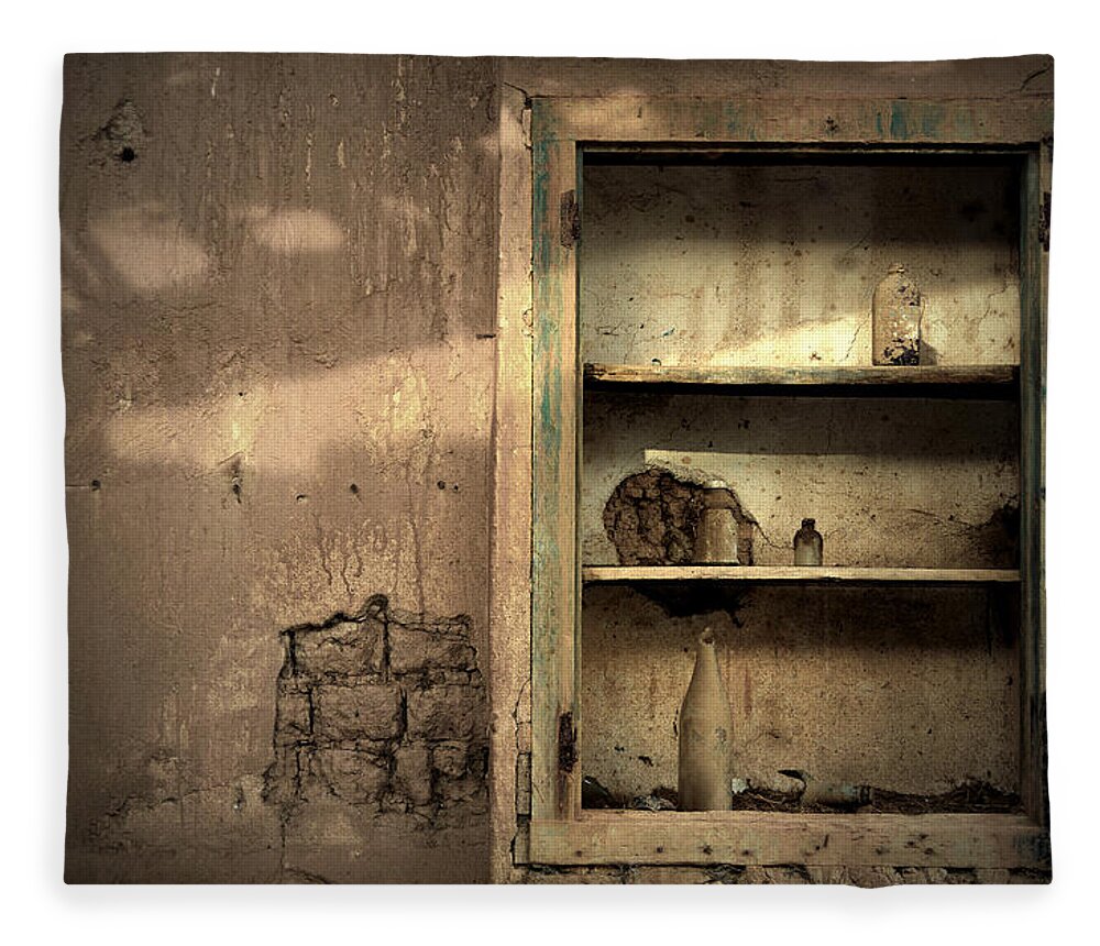 Abandoned Fleece Blanket featuring the photograph Abandoned kitchen cabinet by RicardMN Photography
