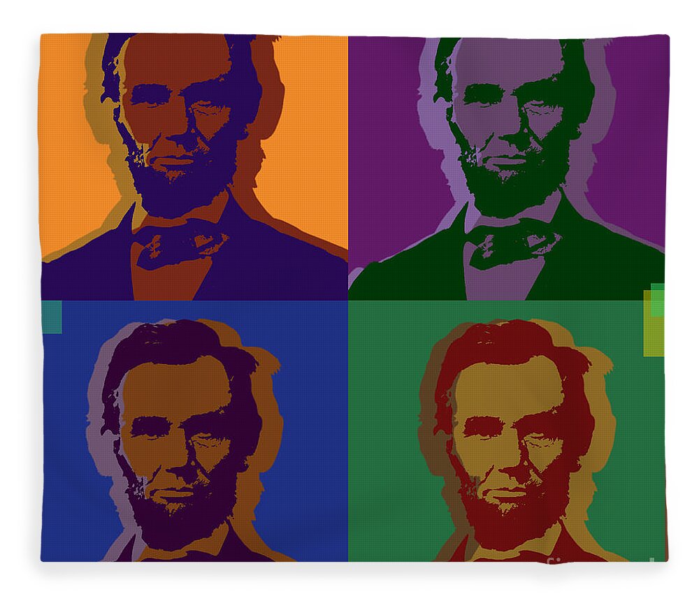 Lincoln Fleece Blanket featuring the digital art Abraham Lincoln by Jean luc Comperat