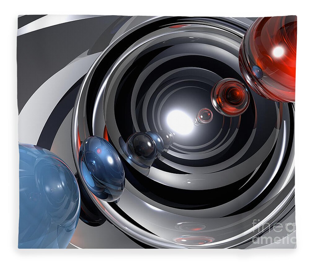 Surreal Fleece Blanket featuring the digital art Abstract Camera Lens by Phil Perkins