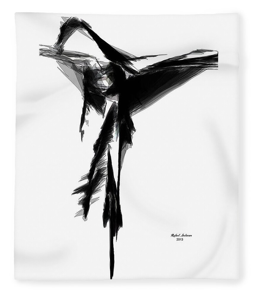 Flamenco Fleece Blanket featuring the digital art Abstract Flamenco by Rafael Salazar