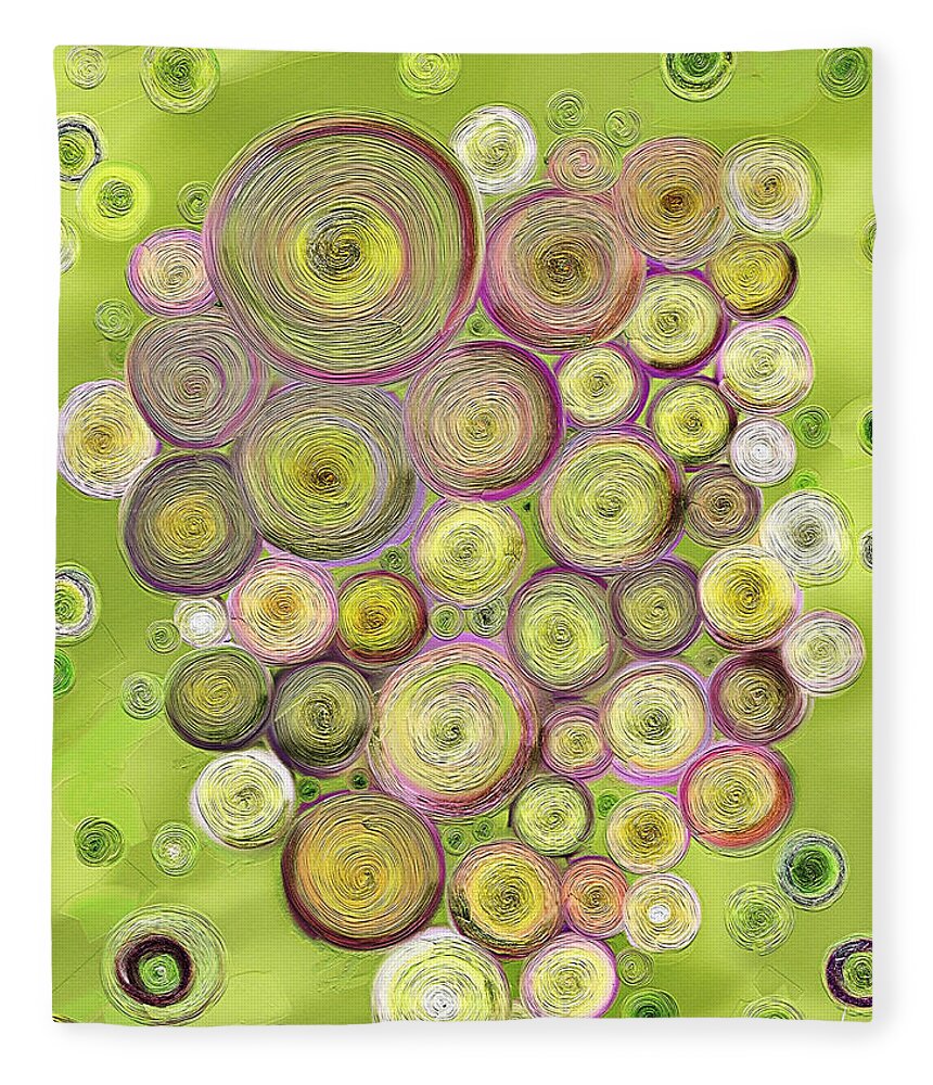 Fruit Fleece Blanket featuring the painting Abstract grapes by Veronica Minozzi