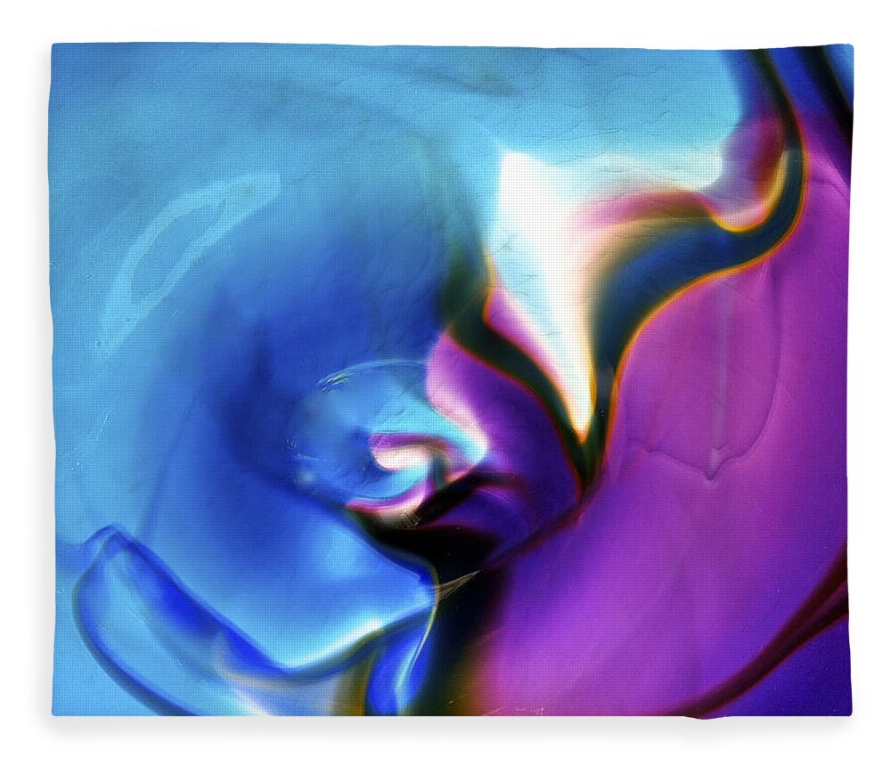 Macro Image Fleece Blanket featuring the photograph Abstract in Glass by Venetia Featherstone-Witty