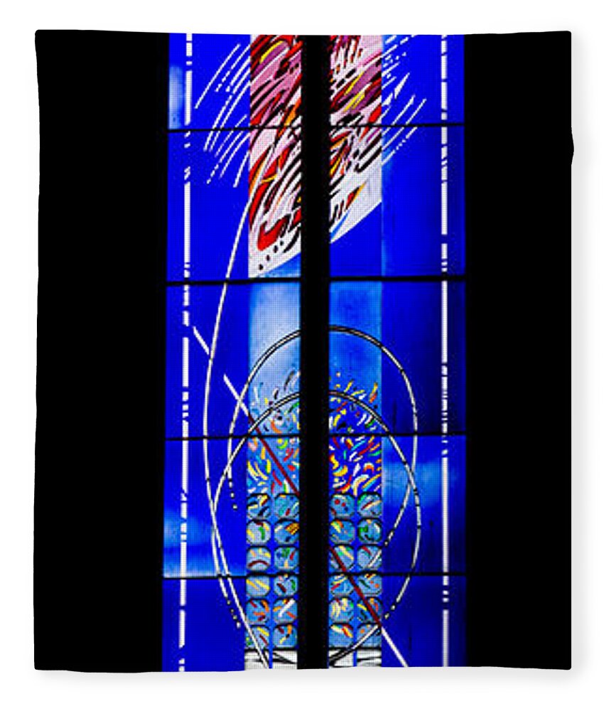 Abstract Fleece Blanket featuring the photograph Abstract Modern Stained Glass Window by Georgia Mizuleva