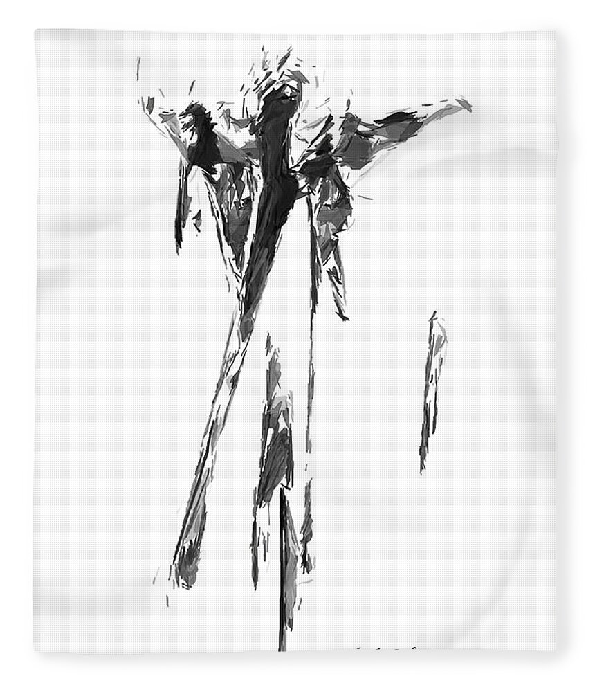 Abstract Fleece Blanket featuring the digital art Abstract Series I by Rafael Salazar
