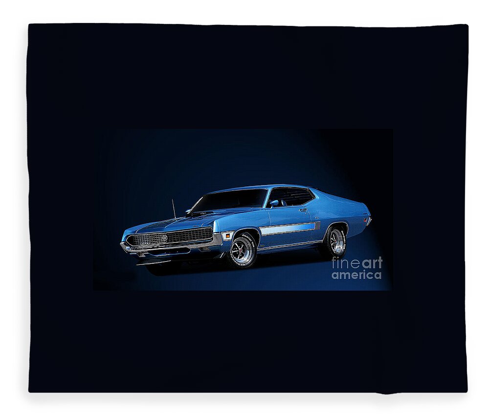 Ford Fleece Blanket featuring the photograph Action Photo Original Prints Vintage Muscle Cars 1970 Ford Torino by Action