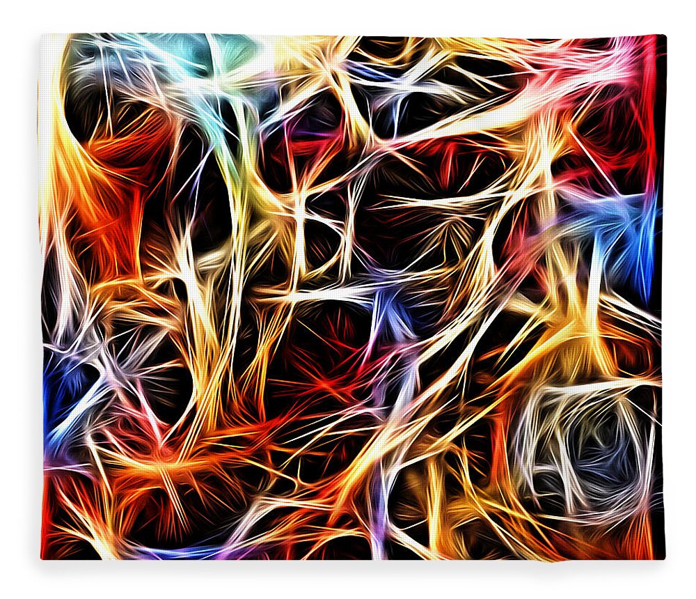 Chaos Fleece Blanket featuring the digital art Addicted to It by Jeff Iverson