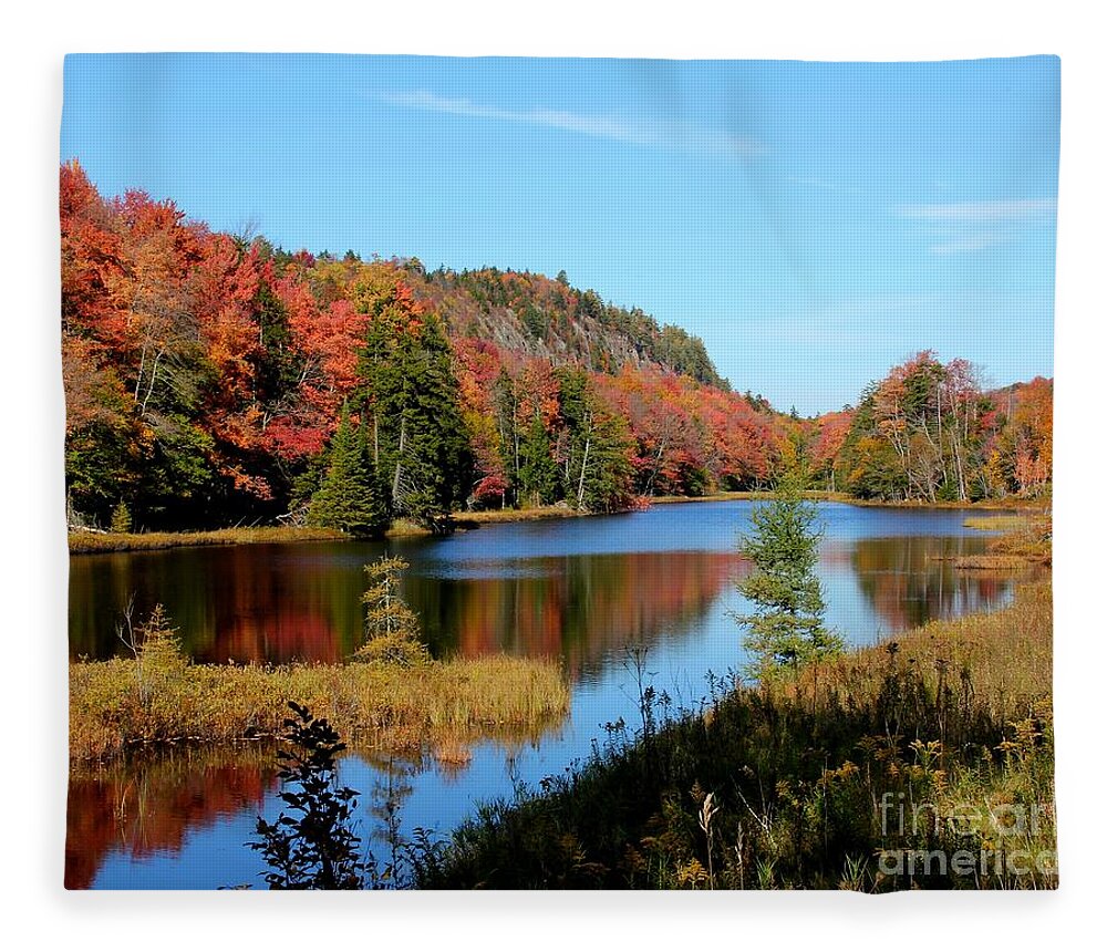Adirondacks Fleece Blanket featuring the photograph Adirondack Splendor by Rod Best