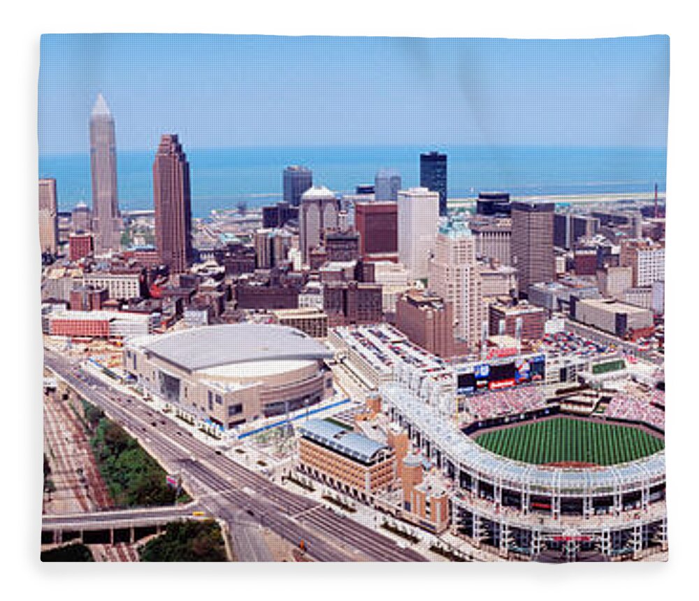 Photography Fleece Blanket featuring the photograph Aerial View Of Jacobs Field, Cleveland by Panoramic Images