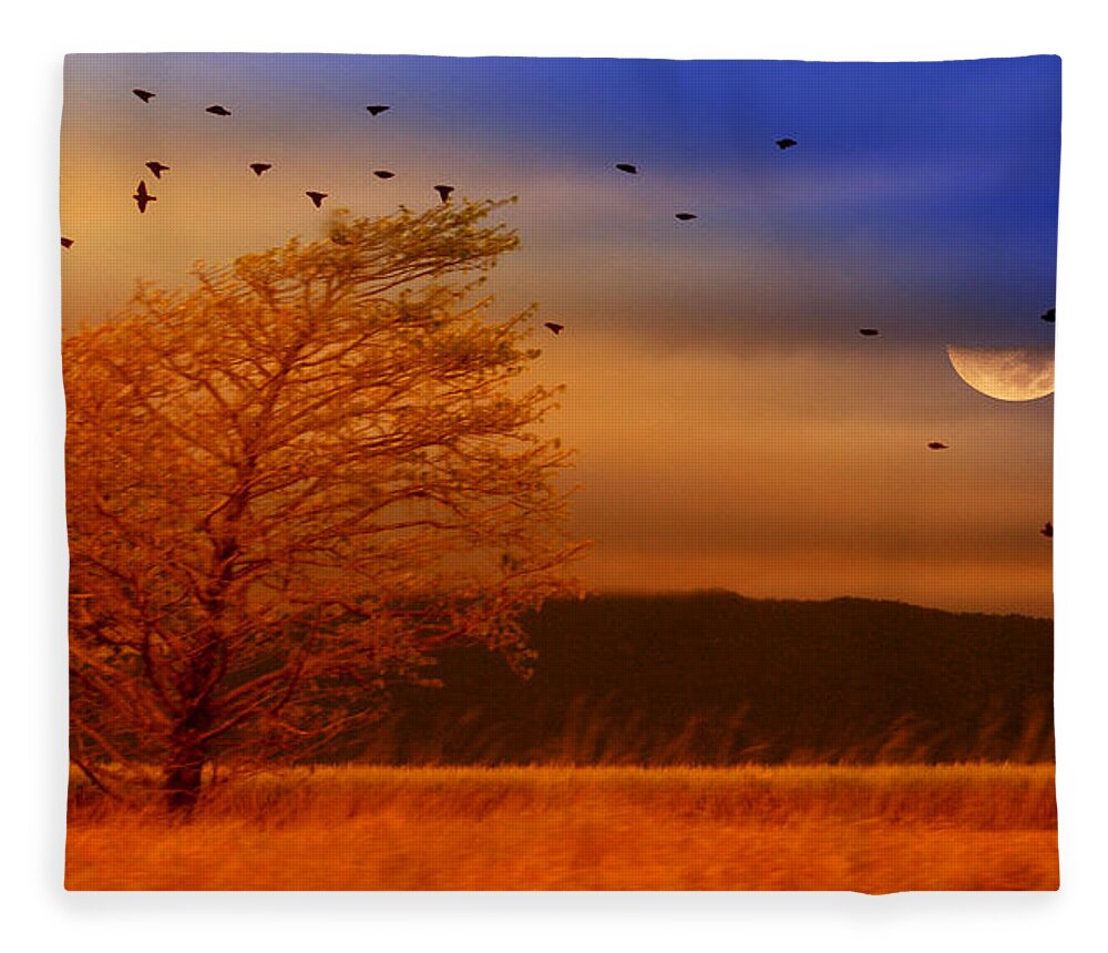 Landscape Fleece Blanket featuring the photograph Against the Wind by Holly Kempe