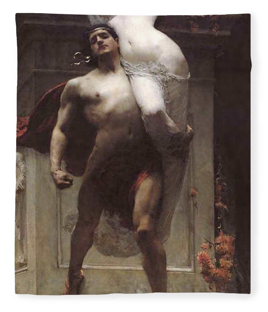 Solomon Joseph Fleece Blanket featuring the painting Ajax and Cassandra by Solomon Joseph Solomon